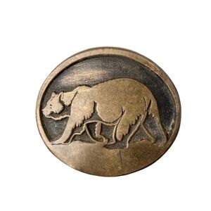 Vintage Solid Bronze Bear Belt Buckle